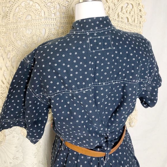 VNTG | navy button down collar dress - Picture 3 of 11